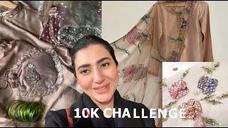 Handpainted Eid Outfit Under 10K Challenge | Organza & Cotton Net | Raw Silk Dress in Budget Vlog