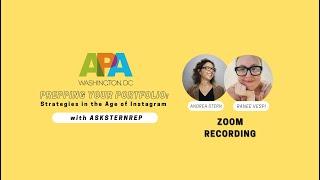 APA|DC Presents PREPPING YOUR PORTFOLIO: STRATEGIES IN THE AGE OF INSTAGRAM WITH ASKSTERNREP