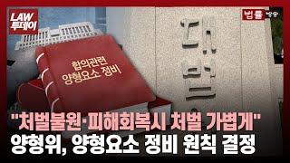 양형위원회 "피해자가 처벌 원하지 않거나 피해 회복 땐 형량 가볍게" / 법률방송뉴스