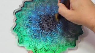 Triple Chameleon Mandala Resin Bowl