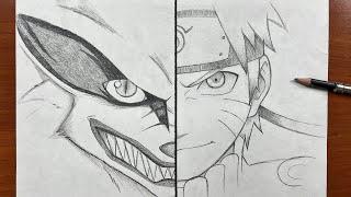 How to draw Naruto and Kurama step-by-step | Anime drawing | drawing tutorial