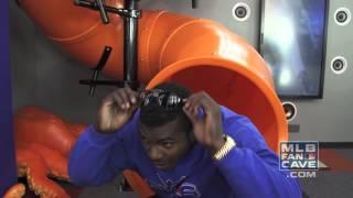 Yasiel Puig Hangs out at the MLB Fan Cave