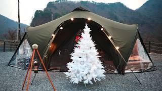 [4k 60p] Have You Ever Seen a Tent This Big? A 48㎡ Penthouse-Sized Tent. Christmas Camping.