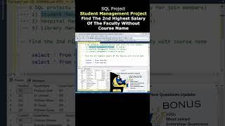 Learn SQL Database with projects find the 2nd highest salary of the faculty #sqlinterviewquestions