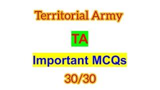 TA top 30 MCQs|important MCQs|TA army