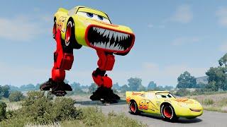 Epic escape from The Lightning McQueen Eater, Excavator Eater, Mater Engine Eater |BeamNG.Drive