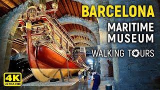 4K Barcelona (Spain) Maritime Museum Walking Tour • February 2023