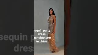 Sexy Deep  sequin tassel backless party dress wholesale #clothingfactory#clothingvendor#startups