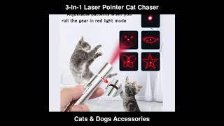 3 In 1 Pet Laser Pointer Cat Laser Toy USB Rechargeable Cat Chaser | Cats & Dogs Accessories