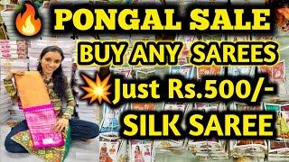 Live Saree Pongal sale  Buy any Silk sarees Just Rs.500/-  Trending Silk saree collection