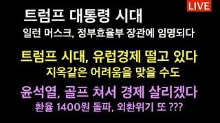 트럼프 2기: 국무장관 루비오는 대중국 대이란 강경파 / 트럼프 맞이, 유럽경제 떨고 있다. 지옥맛??? / 윤석열, 골프외교로 경제 살리겠다. 환율 1400원돌파. 악 !!!