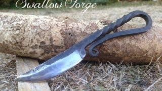 How to Forge a Medieval style bushcraft knife. Blacksmiths knife. Swallow Forge.