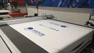 cutting fabric table cloth on Zund G3 3200 cutter