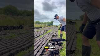 Traditional way of making fuel from peat soil