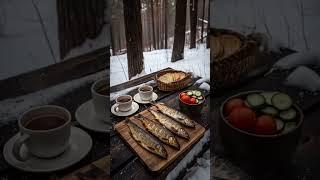 Pure Nature ASMR | Grilled Fish Over Fire in the Snow  #hangry #beefribs #eatseverything #grilled