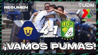 Resumen y goles | Pumas UNAM 4-1 León | Liga MX - Apertura 2024  - Jornada 1 | TUDN México