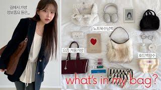 what’s in my bag? 예쁜 가방 콜렉터의 내돈내산 가방들 & 일 가방 탈탈 털기 (정보문의 폭주템, 겨울필수화장품, 영양제추천)