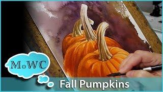 Pumpkins in Watercolor & Painting with Orange