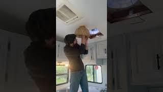 Installing light fixtures in a camper #rvlife #rv #renovation #camper #campervan