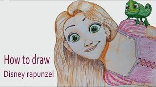 How to draw  Disney rapunzel step by step