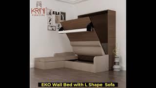 Wall Bed with L shape Sofa | Murphy beds | Space Saving Bed