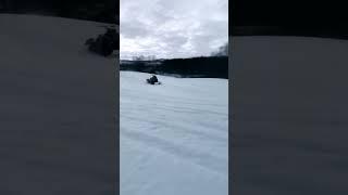 SNOWMOBILE GETS SENT FLYING! #shorts