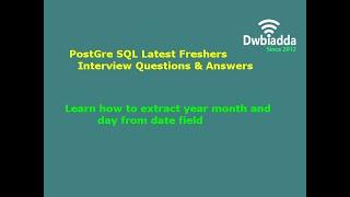 Learn how to extract year month and day from date field | PostgreSQL Tutorial