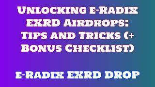 Grab e-Radix EXRD Airdrop for Free | Learn How to Swap or Sell e-Radix EXRD Airdrop