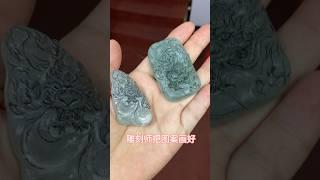 翡翠雕刻看揭阳，然而揭阳师傅大半在四会，本视频带大家看看翡翠挂牌手工雕刻过程