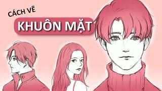 Cách Vẽ KHUÔN MẶT ANIME các góc ( Tóm tắt )