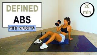 20 min WEIGHTED ABS WORKOUT FOR DEFINED ABS - Dumbbell Ab Workout