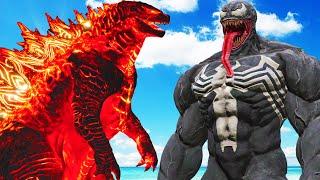 GODZILLA FIRE VS THE VENOM - MONSTER BATTLE