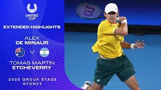 Alex de Minaur v Tomas Martin Etcheverry Extended Highlights | United Cup 2025 Group F