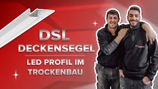 DSL LED-Trockenbauprofil eingebaut in Deckensegel mit Rigips UK | Montagevideo