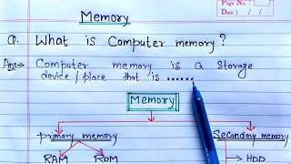 What is Computer Memory? And its types | Primary and Secondary Memory in Computer