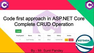 .NET Core MVC CRUD Code First Approach Using Entity framework CRUD Operation(Hindi) #biharideveloper