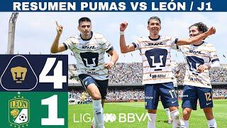 Pumas 4-1 León -J1 / Los universitarios golean a la fiera