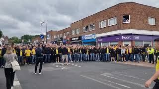 01/06/24 - Dortmund fans pre-champions league final vs. Real Madrid outside Wembley Stadium (UHD)