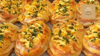 SUB) Japanese Style Ham & Corn Bread 日式火腿粟米包 | Mrs Harry Baking Practice