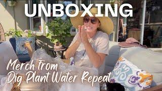 Unboxing merch from Dig Plant Water Repeat! 