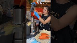 Only $2 Fresh Carrot Juice! - Thai Fruit Juice