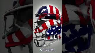 AI turn Rusty NFL Football Helmet into American Helmet Art