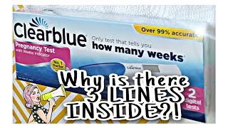 Inside a clearblue Digital Pregnancy test | what do those 3 lines mean?! | Team-T &me