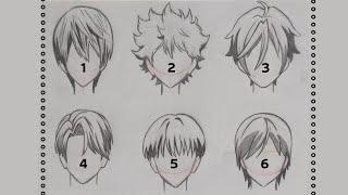 How to draw male ANIME HAIR -  Slow Tutorial for Beginners (No time lapse)