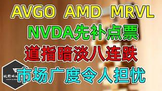 美股 AVGO、MRVL、AMD！NVDA先补点票！道指暗淡八连跌！市场广度下降！