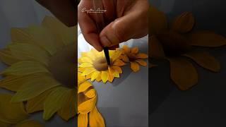 Mind blowing sunflower  Painting on glass using round brush technique