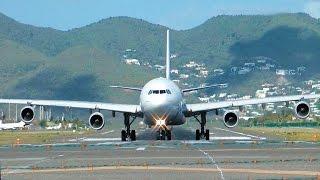 St Maarten   Crazy Takeoff and people getting hurt (Full HD !)