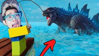 MANCING IKAN GODZILA PREDATOR TERBESAR DI DUNIA ROBLOX, BOCIL HAMPIR DIMAKAN WKWKW!!!