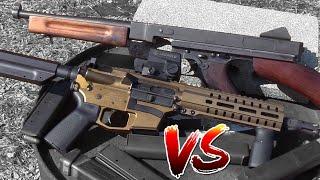 Real Tommy Gun VS CMMG Banshee 45