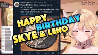 Skye sings Happy Birthday to herself and Leno